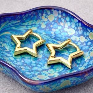 2/$30 Gold Star Huggie Earrings - Minimal Celestial Hoops